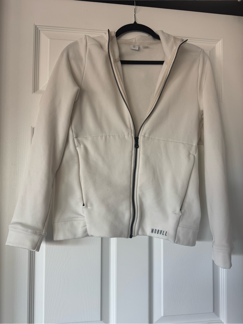 NOBULL Women's Cream Full-Zip Hoodie Jacket